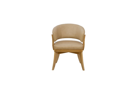 Leather Upholstered Barrel Chair