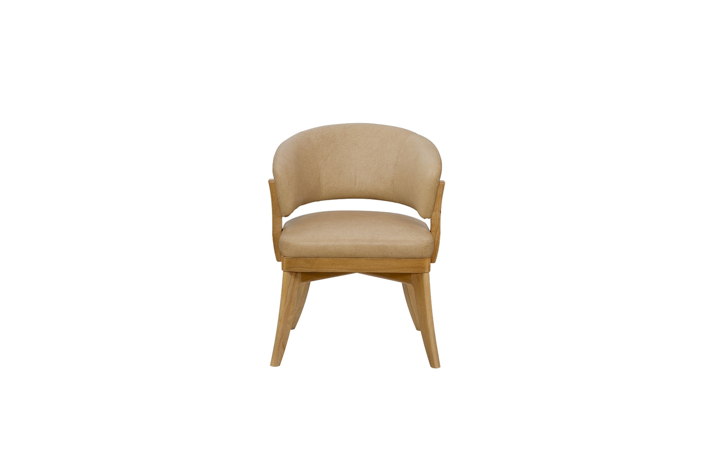 Leather Upholstered Barrel Chair